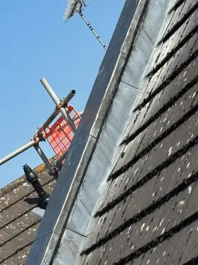 Click Here To Enlarge This Photo Of Lead-Clad Parapet