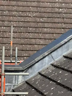 Click Here To Enlarge This Photo Of Lead-Clad Parapet
