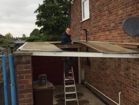 Extended Garage with Rubber Roof - Burton on Trent